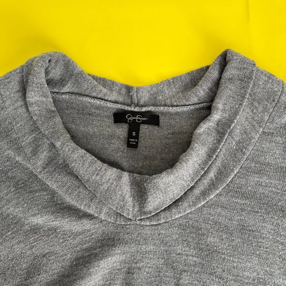 Jessica Simpson 3/4 Sleeve Asymmetrical Scoop Neck Tunic, Gray, Size S - Picture 3 of 8